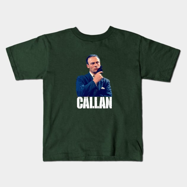 Callan - Edward Woodward - 60s British Tv Show Kids T-Shirt by wildzerouk
